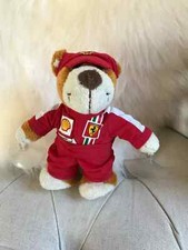 16⚜️ Peluche Doudou Ours Pilote Ferrari F1 Avec Ventouse Gummibar Toys H 15 cm