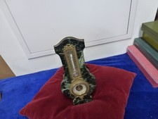 superbe thermomètre baromètre style Louis XVI,circa 1850,marbre brèche,H24cm
