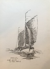 Karl Freede 1908-2000 voilier vide Frise orientale Tjalk Wattensegler du Nord