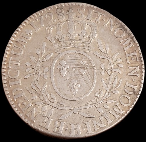 écu argent 1728 louis - Écu,