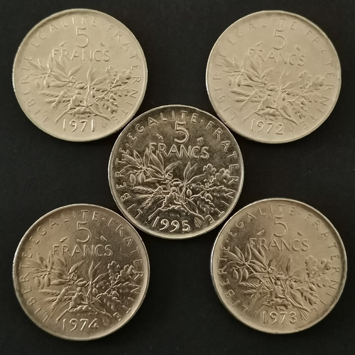 Lot francs semeuse 1971 - 5, 5