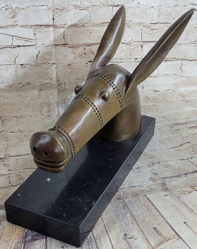 Sculpture signée âne - Âne, rêveur