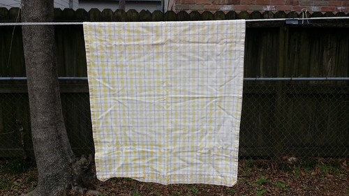 Vintage yellow brown plaid - yellow,