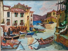 Tableau port marine - , ancienne