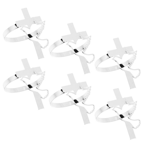 Silver cross and dove napkin - silver,
