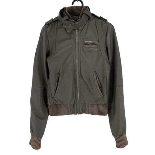 Superdry veste manteau cuir - en,