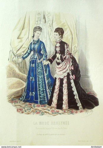 Gravure mode illustree - mode, 1875
