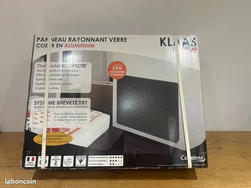 Radiateur rayonnant verre noir