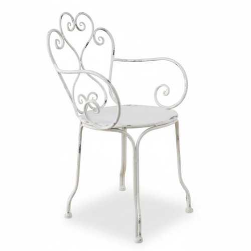 Fauteuil jardin blanc - , patiné