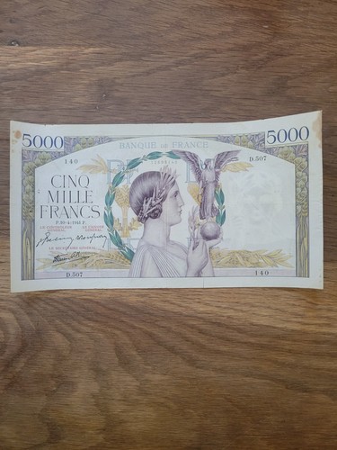 France billet ancien - france, 5000