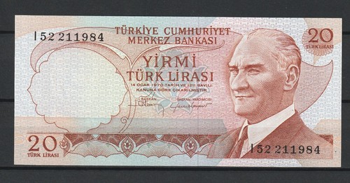 Turquie turkey billet 20 - de,