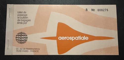 Rare billet vol aérospatiale - billet,