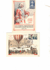 2 cartes journée du timbres sur cartes France de 1953 et 1955