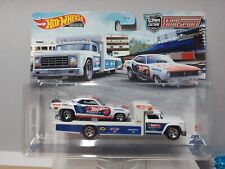 Hot wheels 1/64 🇫🇷 Team Transport 1972 plymouth cuda+ rétro rig #46