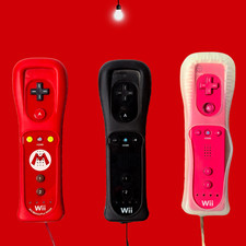 Ensemble De Manettes Nintendo Wii MotionPlus Mario Rouge Rose Et Blanc OEM Japon