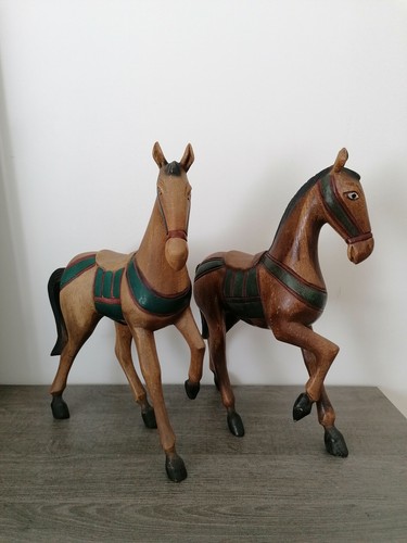 Déco ethnique chevaux bois - déco,