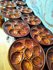 Grand plateau + assiette à  huître X 12  en faïence de St Clément