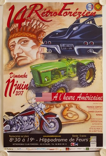 Affiche rétro mobile 14e - affiche,