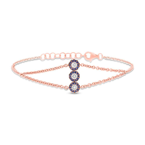 14k rose diamant saphir - or,