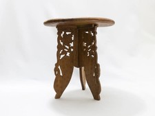 Guéridon tripode bois massif, table appoint petit caractère design salon