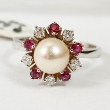Bague blanc 585 avec - bague, en