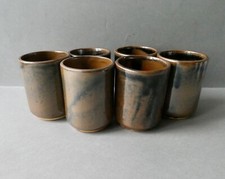 6 tasses à café en grès émaillé, années 80