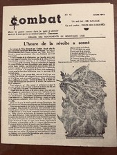Rare Tract Résistance Journal Combat 1943 Grenoble Murât Dijon Marseillaise WW2