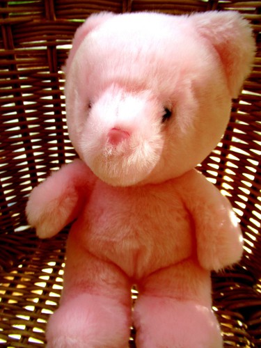 Doudou peluche ours rose - doudou,