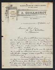 LE CHAMBON-FEUGEROLLES (42) USINE de LIMES & RAPES "J. GUILLAUMOT" 1905