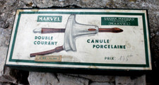 ancienne canule double courant en porcelaine en boite  Marvel ( medecine )