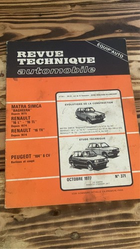 Rta peugeot 104 matra simca - matra,