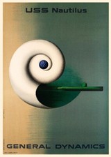 PUB GENERAL DYNAMICS USS NAUTILUS Rkmr - POSTER HQ 50x70cm d'une AFFICHE VINTAGE