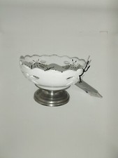 Petite Coupe en Céramique avec pied En Étain Décor Moustiers