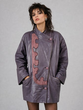Manteau en cuir vintage des
