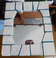 Ancien MIROIR "MAYAS" vinage céramique Jean Theil dlg Vallauris Lunel