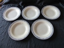 5 ANCIENNES ASSIETTES CREUSE EN TERRE DE FER SALINS SERVICE ROBERT