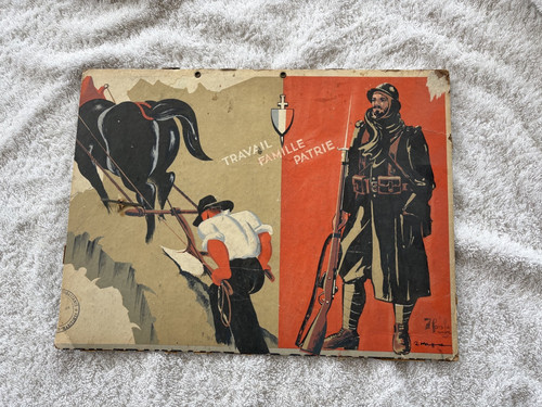 Affiche 1940 travail famille