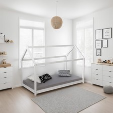 Lit cabane enfant 90x200 bois