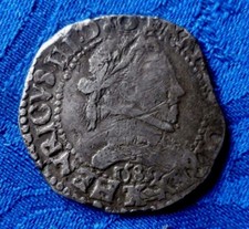 RARE MONNAIE EN ARGENT HENRI III 1589 K BORDEAUX  