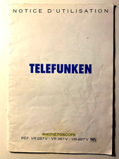 Manuel utilisateur magnétoscope VHS Telefunken VR287V - VR387V - VR487V