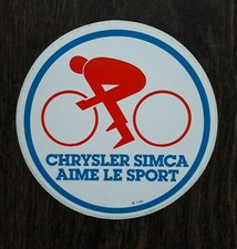 VINTAGE Autocollant Sticker Tour de France 79 Cyclisme CHRYSLER SIMCA 