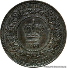 F2698 Canada Nova Scotia 1 Cent Victoria 1864 XF+ Quality !! -> Make offer