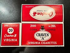 Rare Ancienne boite Publicitaire en Carton Cigarettes Craven «A »Virginia