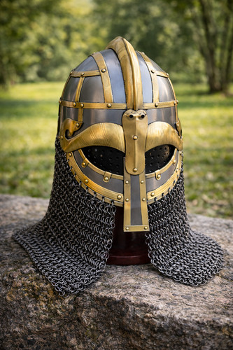 Casque viking fait - main, en