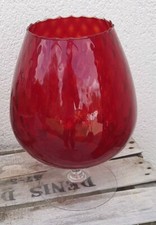 JOLI  VASE VERRE EMPOLI ROUGE DESIGN 50 60 70 ITALIE VINTAGE 