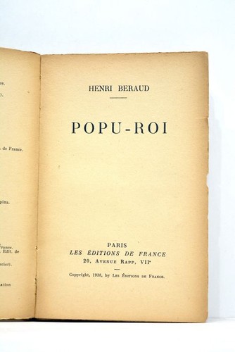 Livre ancien beraud popu - ancien,