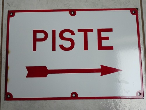 Plaque indicatrice piste train - plaque,