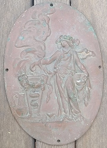 Plaque ovale bronze scene - ovale,