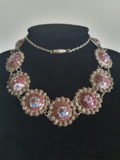 Très rare collier en argent massif et email russe fin 19 eme