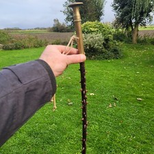 09K32 ANCIENNE CANNE A SYSTEME BOIS DE ROSIER ARTISANAT DE TRANCHEE POILU 14/18